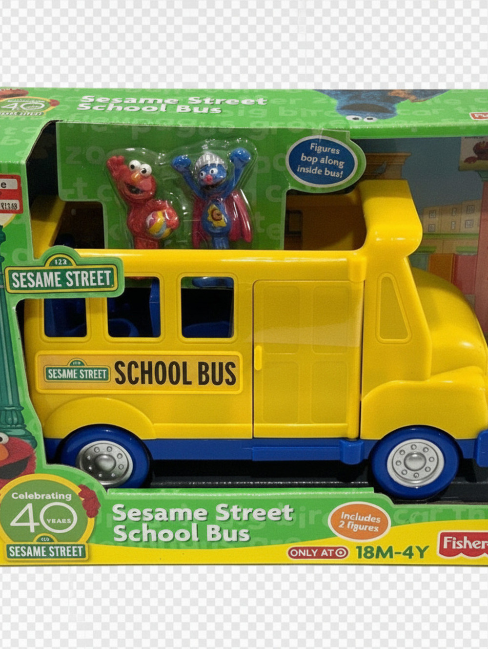 Sealed Fisher-Price Sesame Street School Bus Collector Playset 40 Years